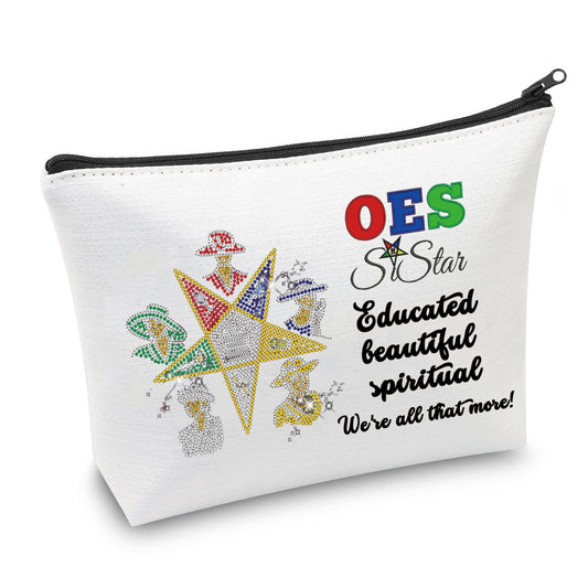 CMNIM Order Of The Eastern Star Gift OES Sistar Cosmetic Bag Educated Beautiful Spiritual OES Sorority Gift for Diva Sistar (OES Sistar MB)