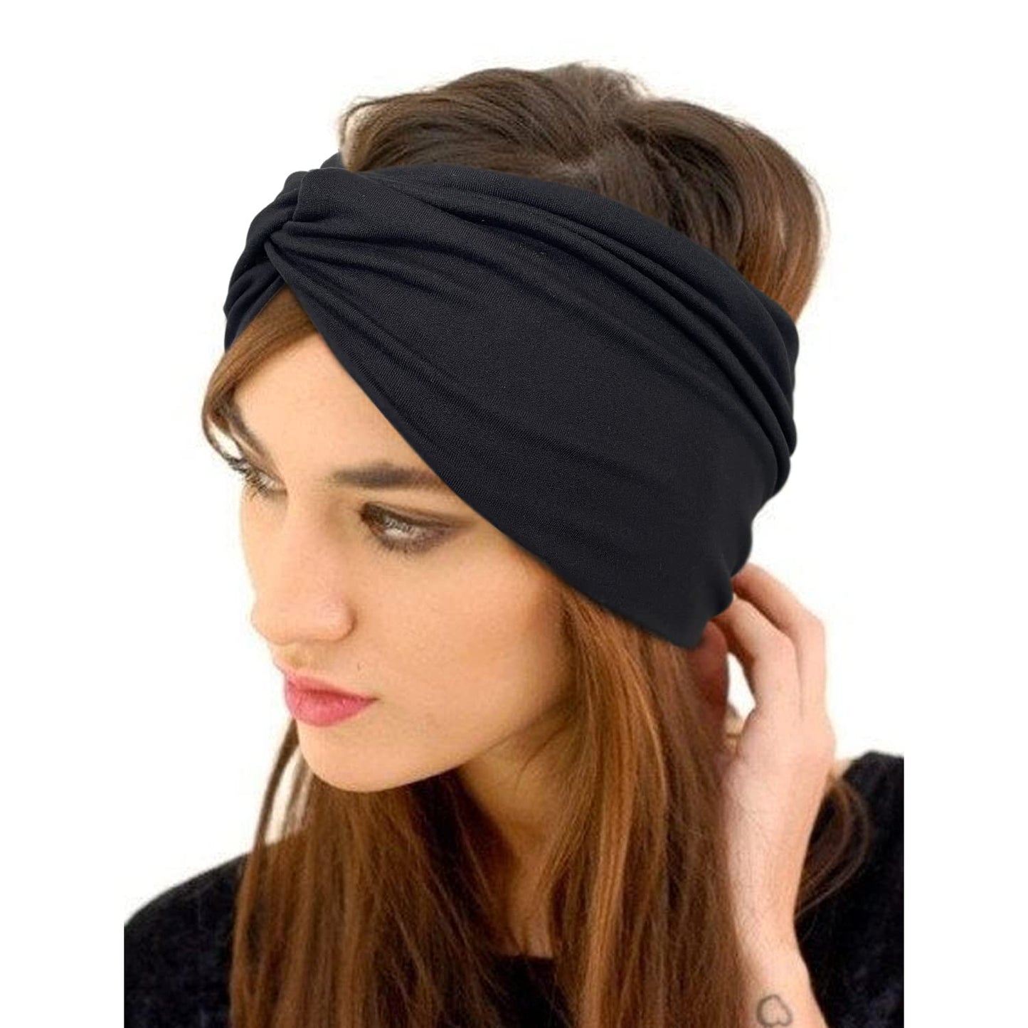 Jesries Women Headbands African Wide Hair Wrap Extra Turban Head Bands for Lady Large Sport Workout Stretch Non-slip Big Hair Bands