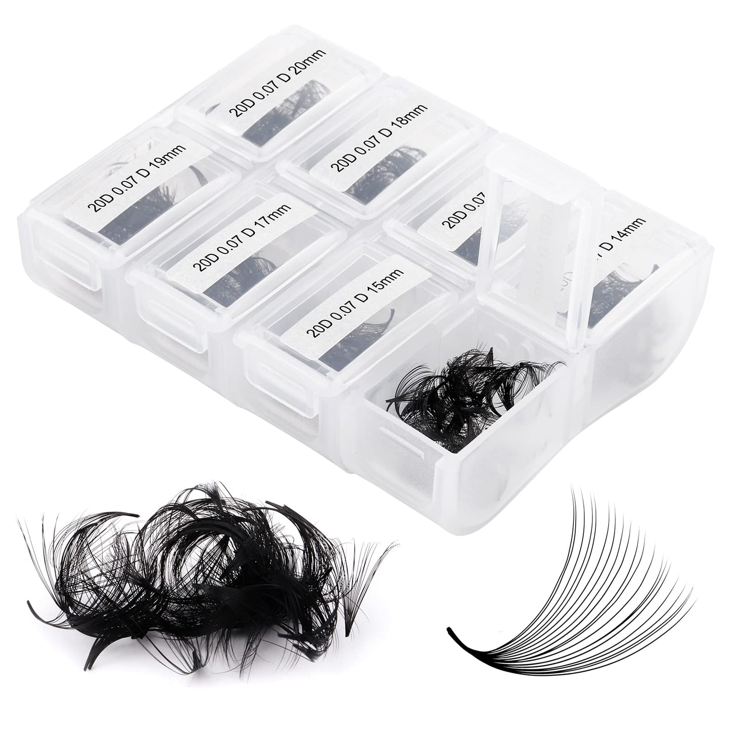 FADLASH Premade Fans Eyelash Extensions 600pcs 14D 20D 25D 30D Volume Lash Extensions D Curl Eyelash Extension Premade Fans Pointy Base Pre Made Fans Lash Extension (20D-0.07D-11-18mm)