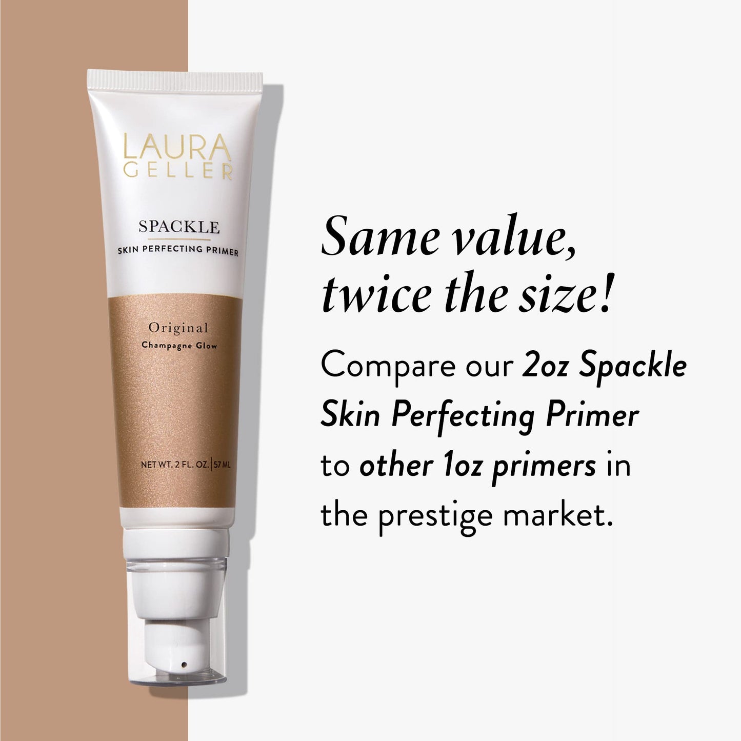 LAURA GELLER NEW YORK Baked Highlighter Low Glow Illuminator - French Vanilla/Portofino + Spackle Super-Size Skin Perfecting Makeup Primer with Hyaluronic Acid - Champagne Glow