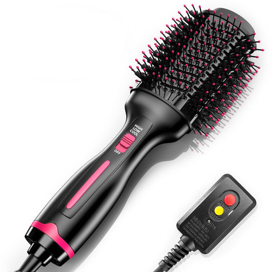 Negative Ion Blow Dryer Brush One Step Volumizer, Excellent New Thermal Conductive Aluminum 75MM Oval Shape Hot Air Straightener Brush | More Volume, Smooth, Frizz-Free for Fast Salon-Style