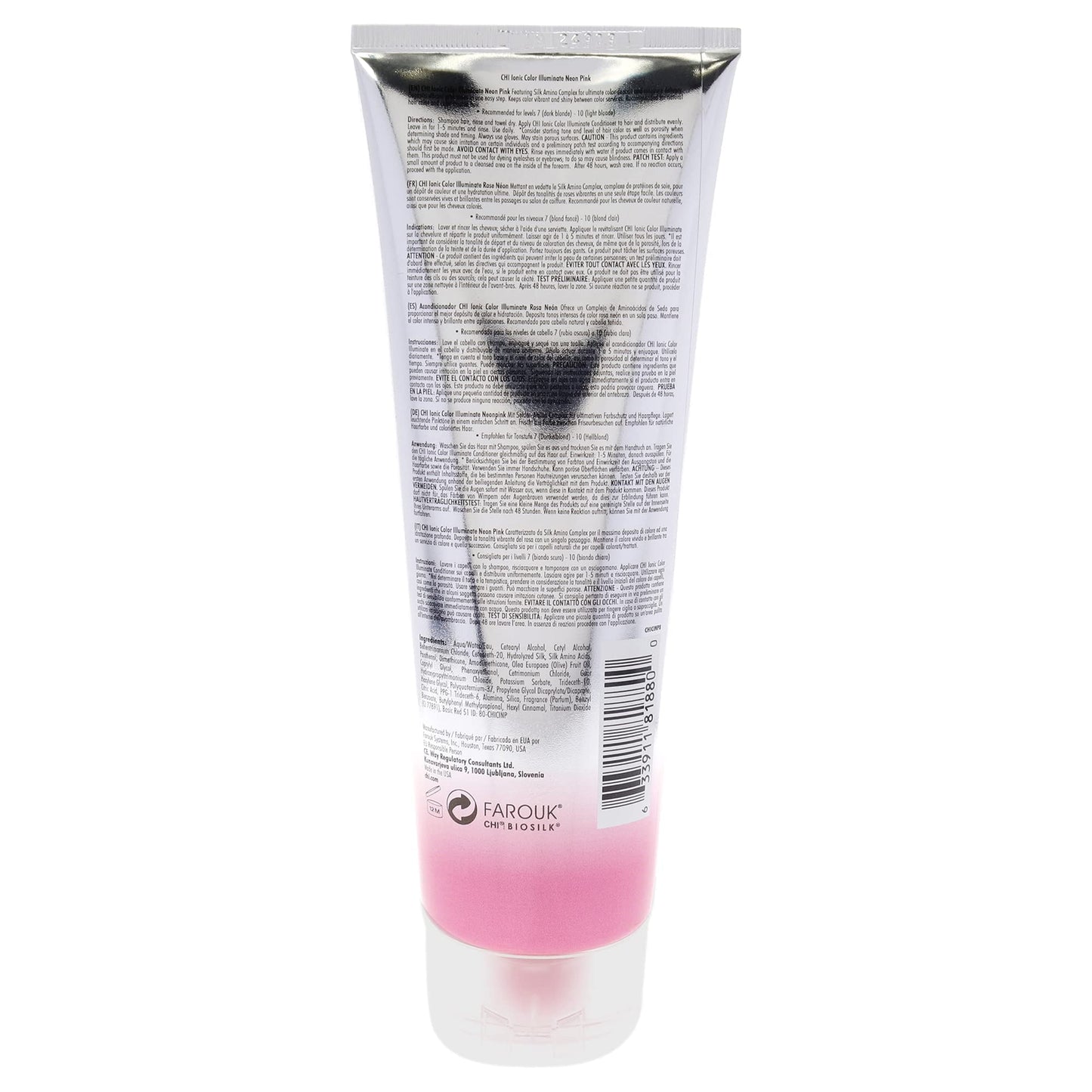 CHI Color Illuminate Conditioner, Helps Maintain Fresh Color In Natural & Color-Treated Hair, Sulfate, Paraben, & Cruelty-Free, Neon Pink, 8.5 Oz