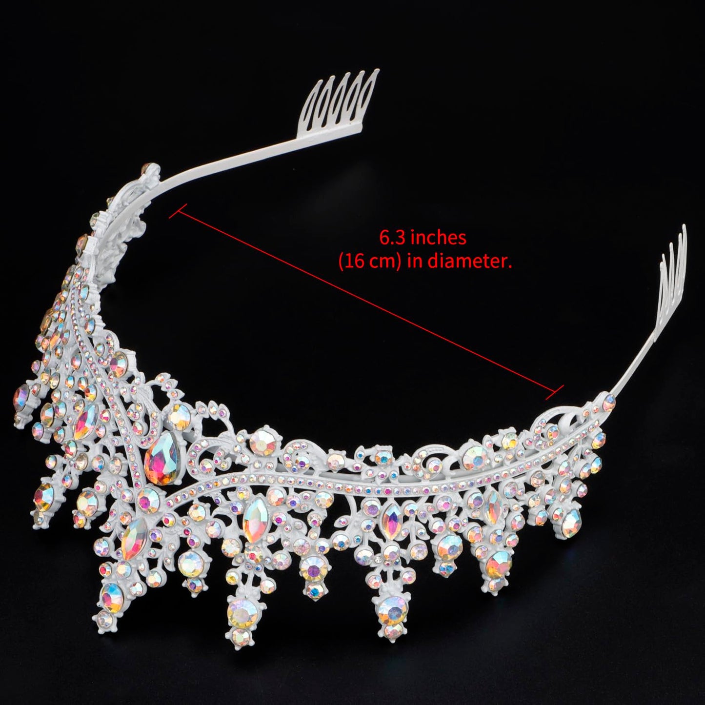 COCIDE White Tiaras and Crowns for Women Crystal Princess Queen Crowns for Women Rhinestone Tiaras for Girls Bride Wedding Hair Accessories for Bridal Birthday Party Prom Halloween Cosplay Christmas