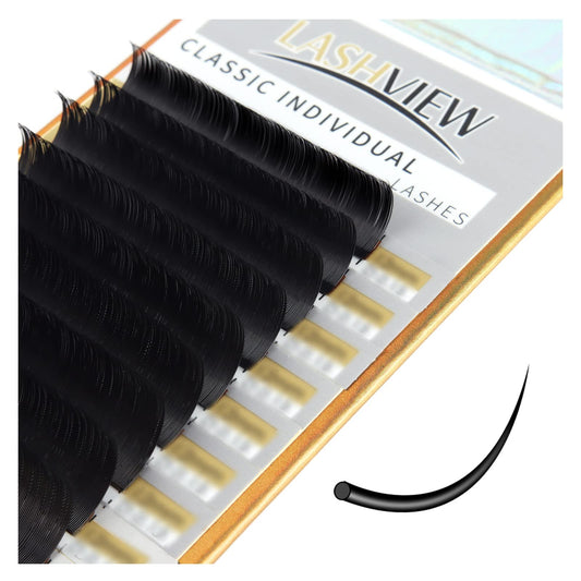 LASHVIEW Eyelash Extensions,Individual Lashes, 0.15 Thickness D Curl Mixed Tray(8-15mm),Premium Single &Classic Lases,Natural Semi Permanent Eyelashes,Mink& Soft Lashes,Application-Friendly