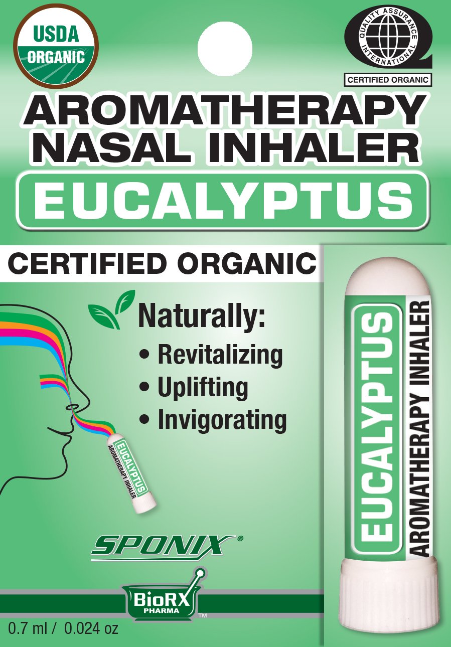 Nasal Inhaler Aromatherapy Eucalyptus Made with Organic Essential Oils 0.7 mL by Sponix