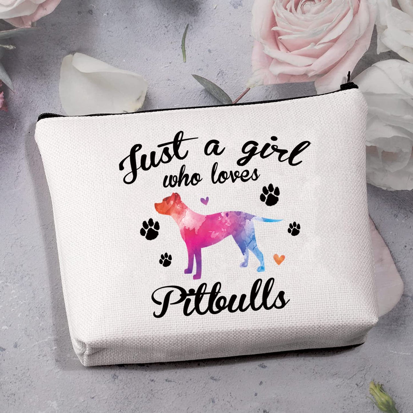 MBMSO Pitbull Gifts for Pitbull Lovers Just a Girl Who Loves Pitbulls Tote Bag Dog Lover Owner Gifts Shoulder Shopping Bag