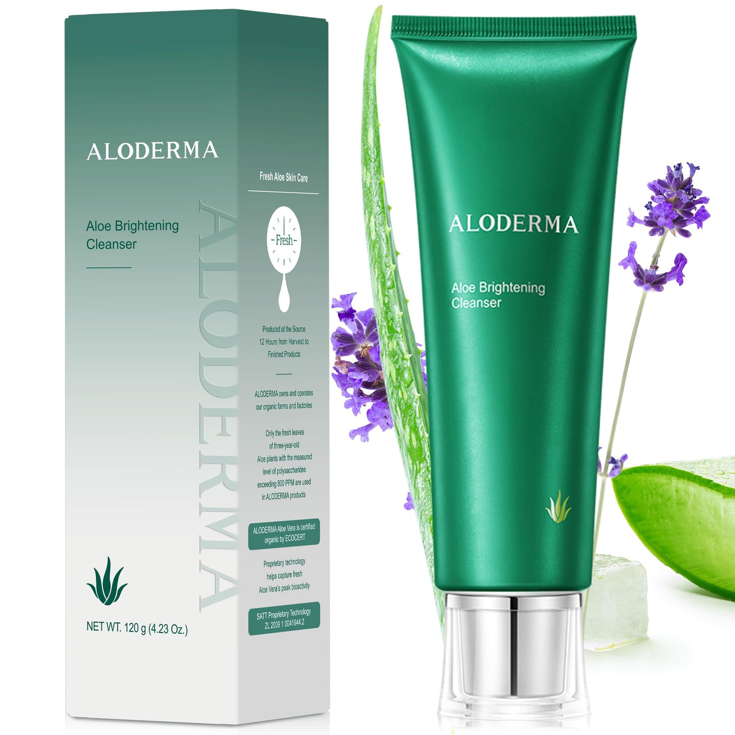 Aloderma Firming & Nourishing Facial Wash Made with Organic Aloe Vera - Moisturizing Face Wash for Dry, Aging Skin, Replenishing Aloe Vera Facial Cleanser for Women & Men - Hydrate, Rejuvenate, 4.2oz