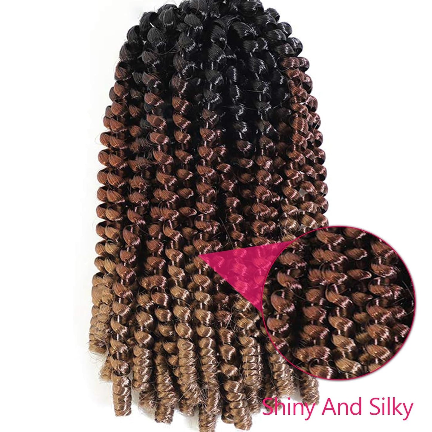 Spring Twist Hair Spring Twist Crochet Hair Spring Twist Braiding Hair 6 Packs 90strands For Passion Twist Butterfly Locs Crochet Braids Hair Synthetic Braiding Hair Extensions (12inches, T1B/30/27)