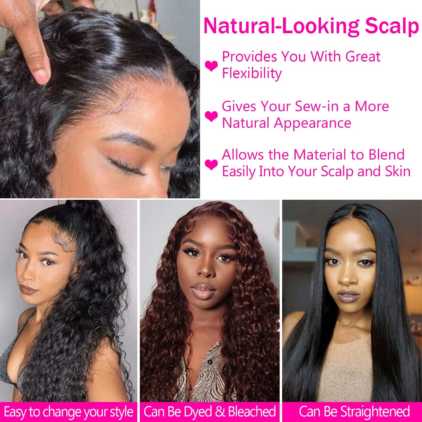 Selina 4x4 Lace Closure Water Wave Lace Closure Curly Lace Closure 100% Unprocessed Human Hair Free Part Closure Human Hair Swiss Lace Closure Natural Black Color (8Inch , Water Curly)