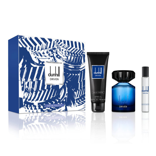 Dunhill Driven Blue 3 Piece Gift Set For Men - Eau de Toilette Cologne Spray 3.4 Fl. Oz. & 0.5 Fl. Oz, and Shower Gel 3.0 Fl. Oz., Long-lasting, Woody Aromatic Scent