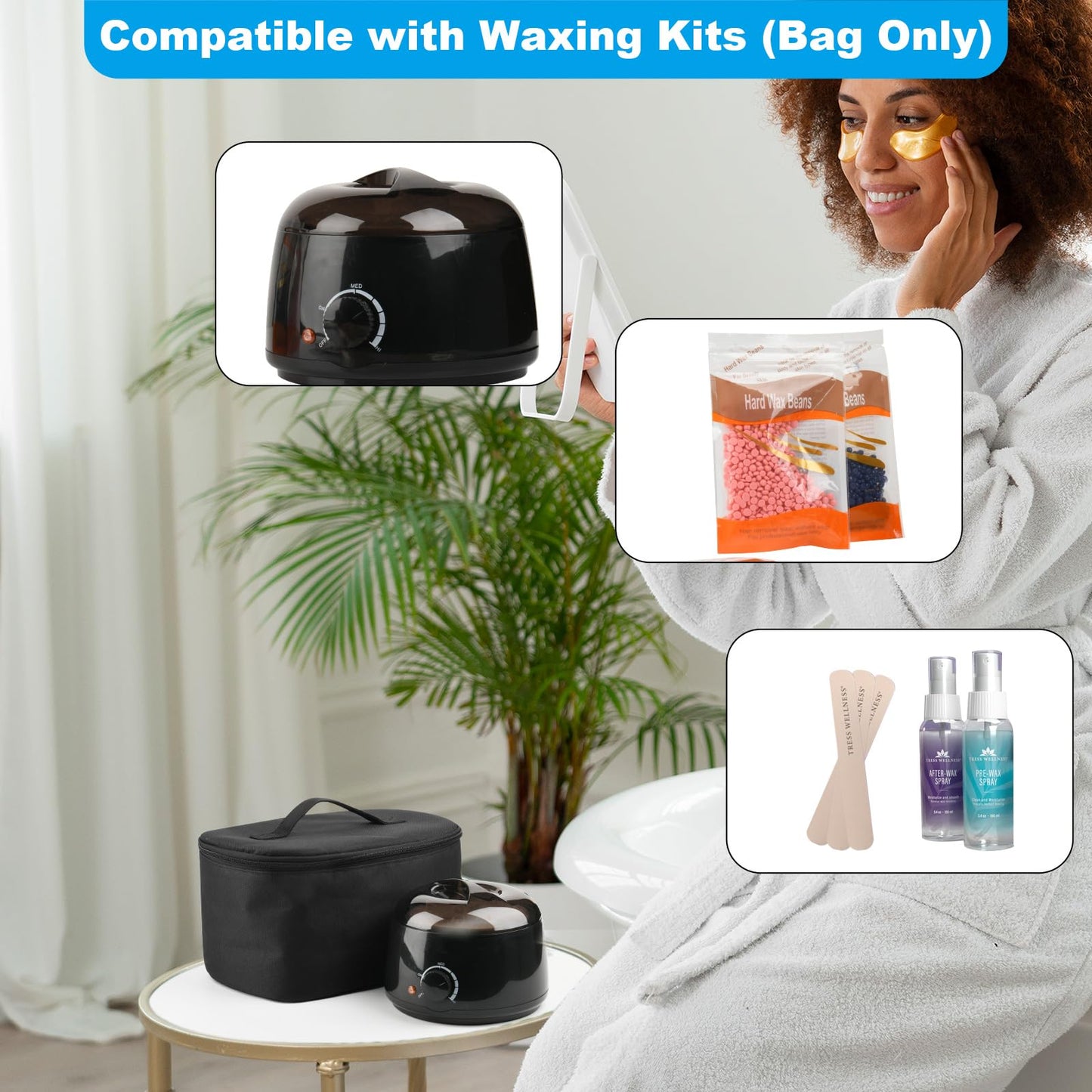 Beautyflier Waxing Kit Storage Bag for Tress Wellness Digital All-in-One Waxing Kit - Portable Protective Travel Bag for Wax Warmer and Melting Pot (Bag Only)