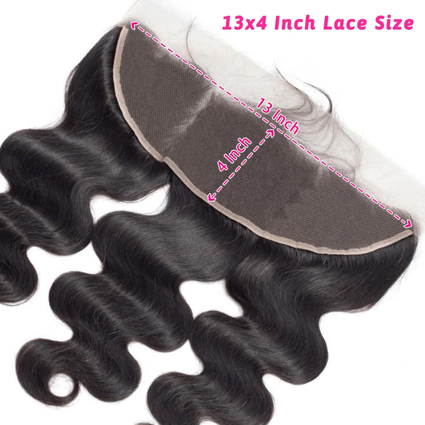 13x4 Body Wave HD Lace Frontal Human Hair 20 inch Ear to Ear Lace Frontal Closure Transparent HD Lace Frontal Closure Pre Plucked with Baby Hair Natural Black Color