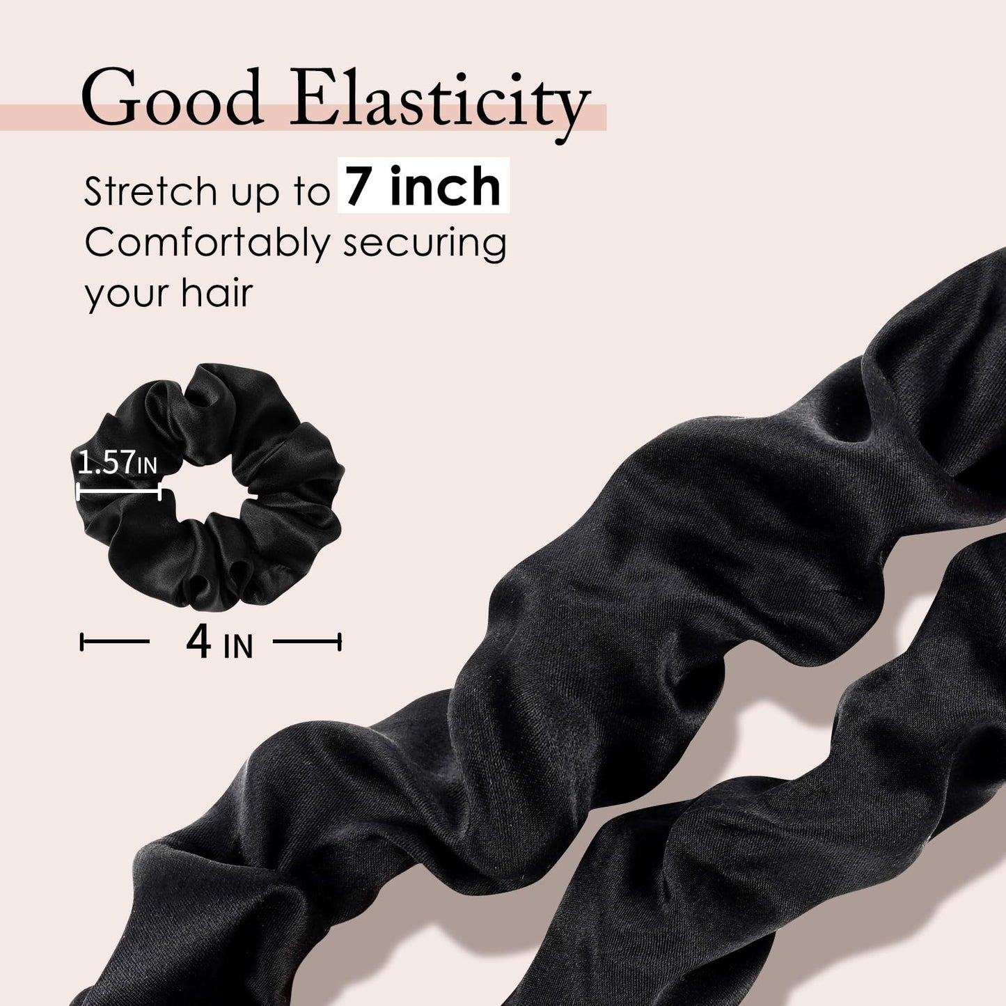 OLESILK 100% Silk-Scrunchie for Women, Silk Hair Scrunchies for Curly Hair, Silk Hair Ties, Elastics Ponytail Holder, 3 Piece