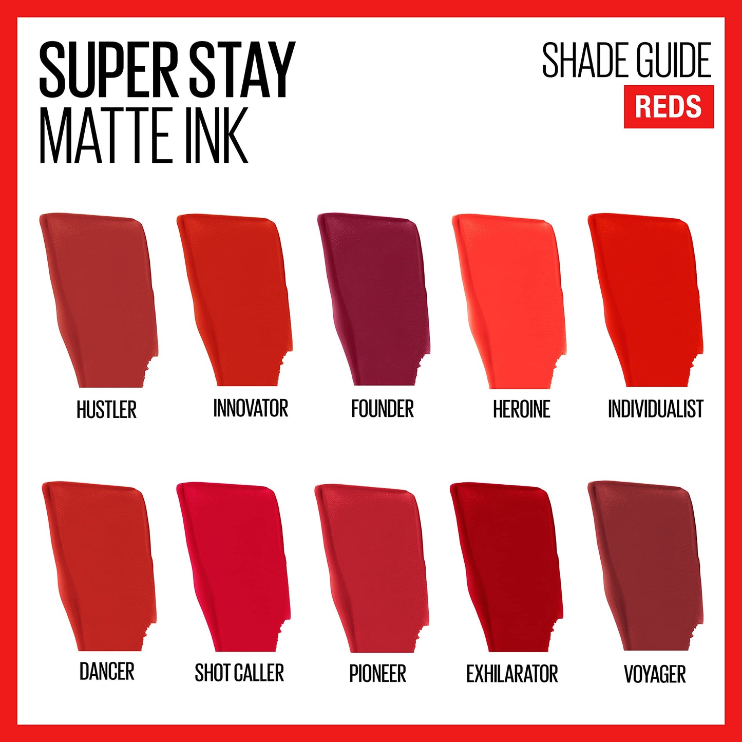 Maybelline Super Stay Matte Ink Liquid Lipstick Makeup, Long Lasting High Impact Color, Up to 16H Wear, Founder, Cranberry Red, 1 Count