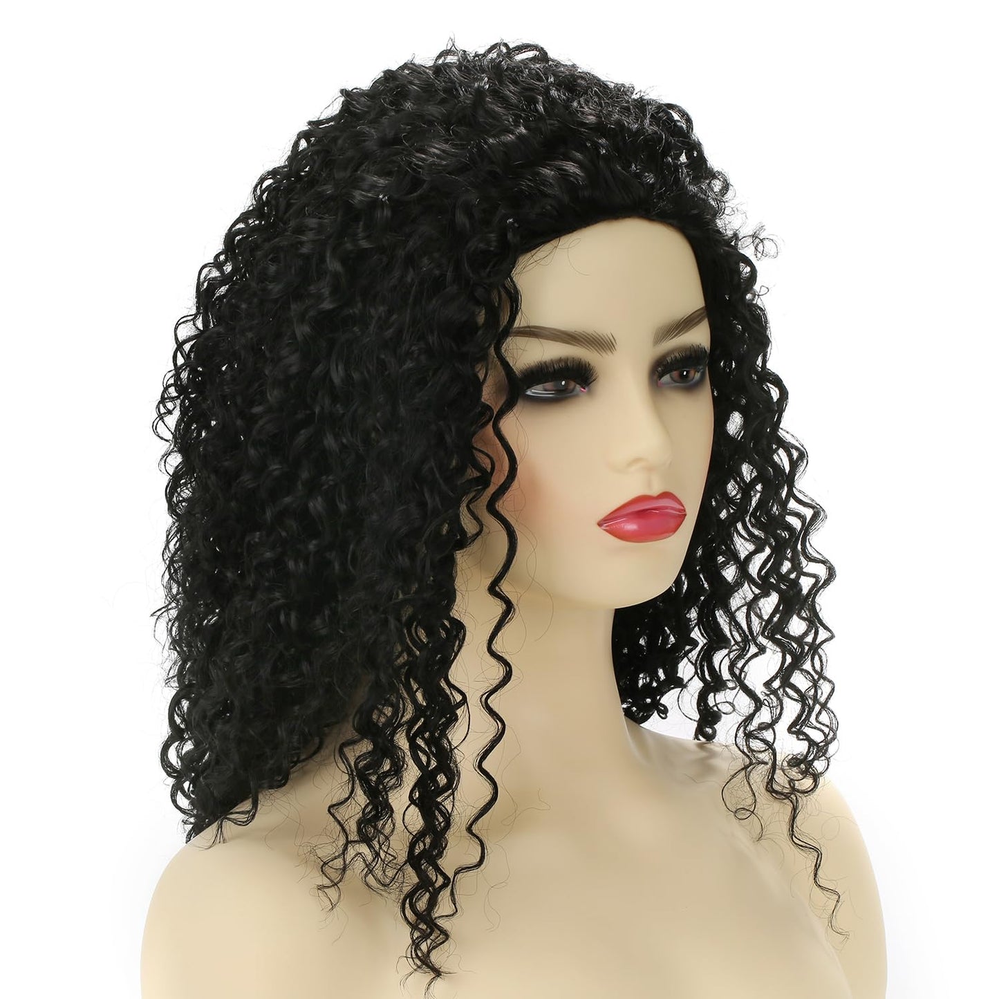 Michelle Young Quick Weave Synthetic Curly Half Wig for Black Women (#1B Natural Black)