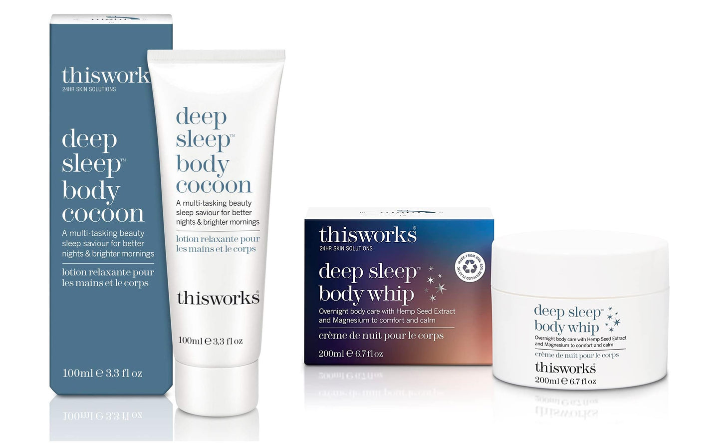 THISWORKS deep Sleep Body Cocoon Lotion and Body Whip Butter Bundle