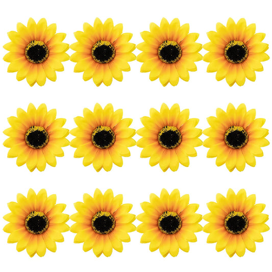 Framendino, 12 Pack Sunflower Hair Clip Flower Hair Pins Duckbill Hairpin Alligator Barrettes Clamp Hair Accessories for Women Girls Summer Beach Party