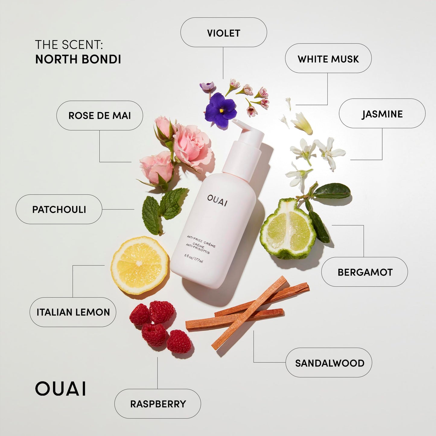 OUAI Anti Frizz Cream - Moisturizing Hair Cream with Frizz Control & Heat Protection - Provides Lasting Hydration with Jackfruit & Beetroot Extract - Paraben, Phthalate & Sulfate Free (6 oz)