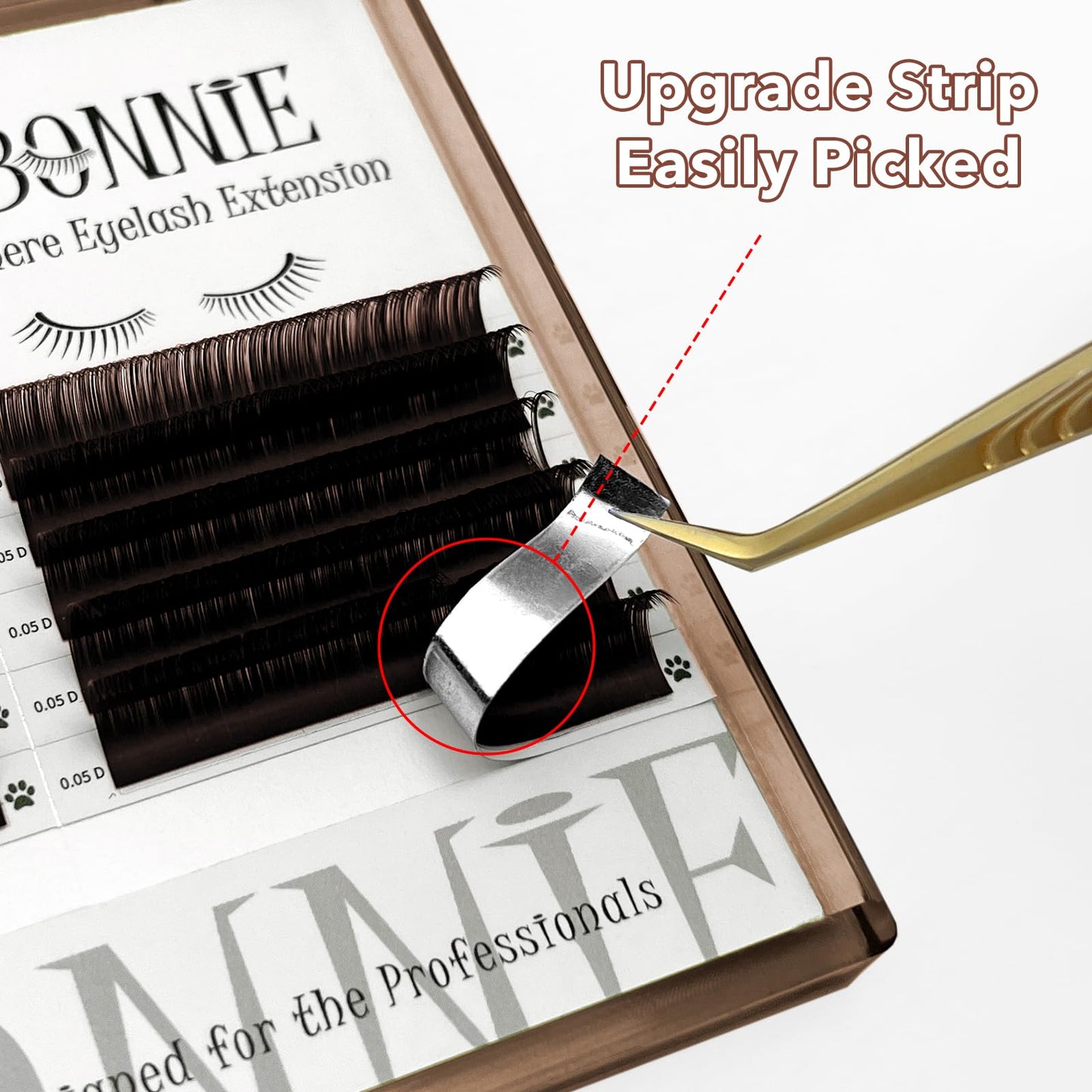 ABONNIE Brown Lash Extensions, Colored Lash Extensions, 0.05 C Curl Lash Extensions, 8-15mm Mixed Lash Trays Classic Lash Extensions, Single Lash Extensions for Professional (Brown 0.05 C 8-15mm Mix)