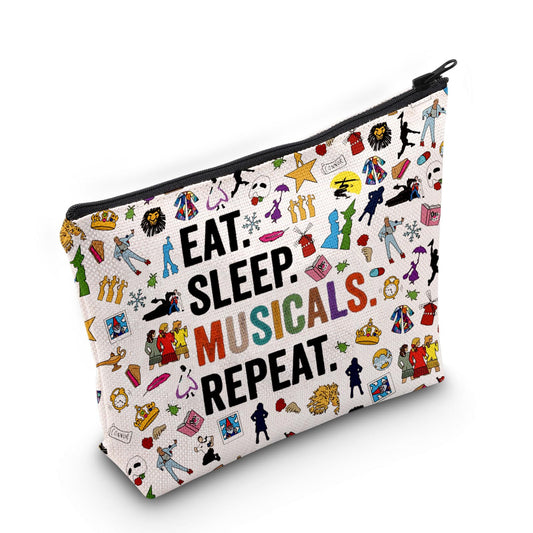 POFULL Broadway Acting Gift Musical Theatre Gift (Eat Sleep Musicals Cosmetic Bag)