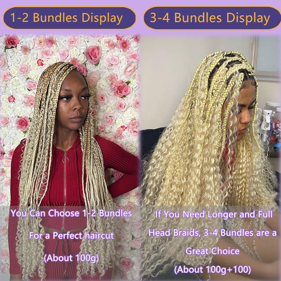 Eileen 16 Inch 50g 1 Bundles Deep Wave Bulk Human Hair for Braiding Curly Human Hair for Boho Braids Water Wet and Wavy Curls Micro Braiding Hair Extensions Brazilian Virgin 613 Blonde