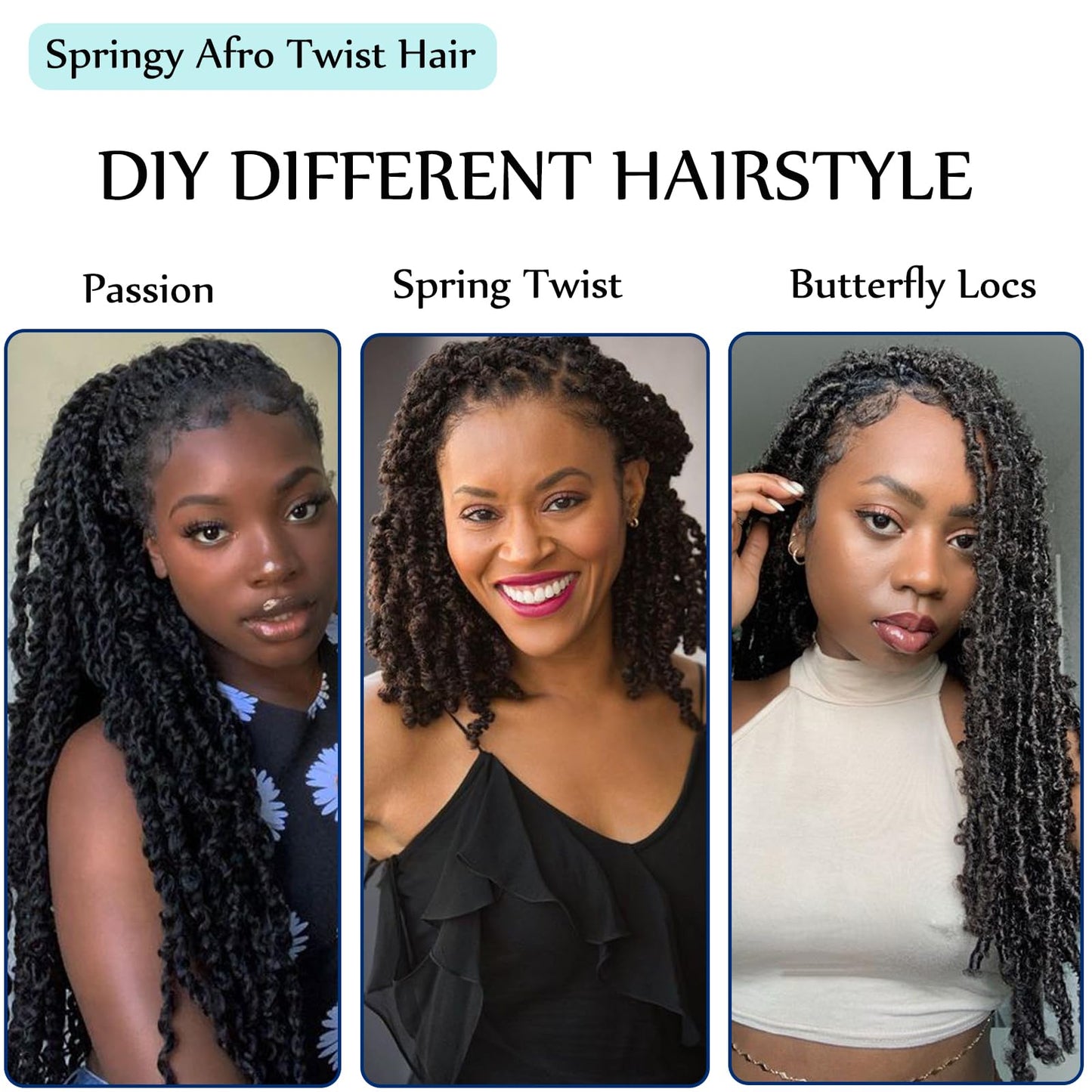 Springy Afro Twist Hair 24 Inch Marley Twist Braiding Hair 8 Packs Pre-Separated Kinky Braiding Hair Women Brown Afro Spring Twist Hair Long Marley Hair Wrapping Hair for Soft Locs