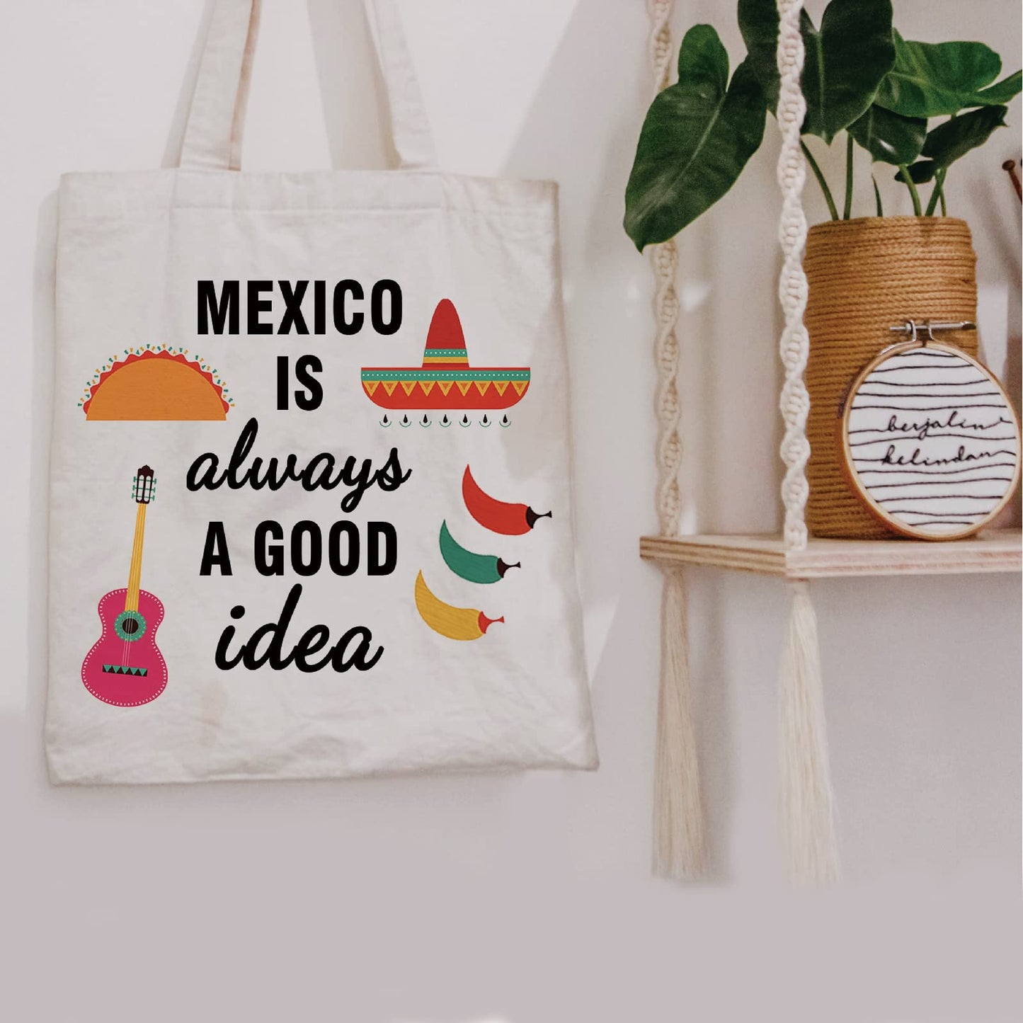 POFULL Mexico Bachelorette Party Gift Mexico Vacation Birthday Gift Mexico Is Always A Good Idea Zipper Makeup Bags Travel Toiletry Bag Accessories (Mexico Is Always A Good Idea Tote Bag)