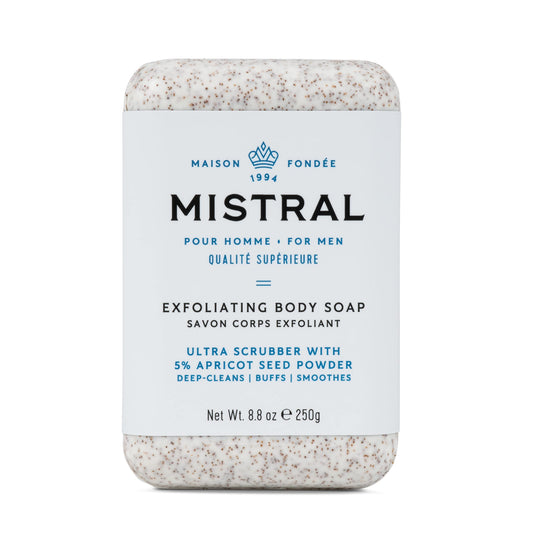 Mistral Bar Exfoliating Body Soap Organic, Cool Marine, Large Bar