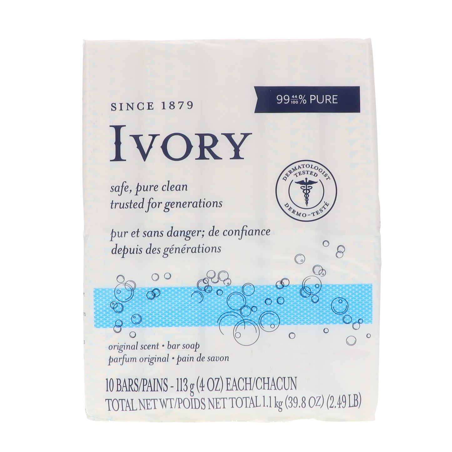 Ivory Original 10-Count: Bath Size Bars (4 Oz), 38.8 Ounce (Pack of 2)