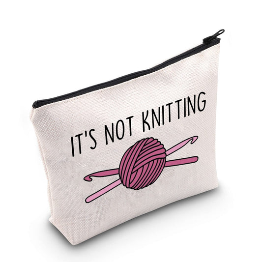 POFULL Crochet Gifts Crochet Lovers Gift It's Not Knitting Cosmetic Bag Crochet Hook Gift (It's Not Knitting bag)