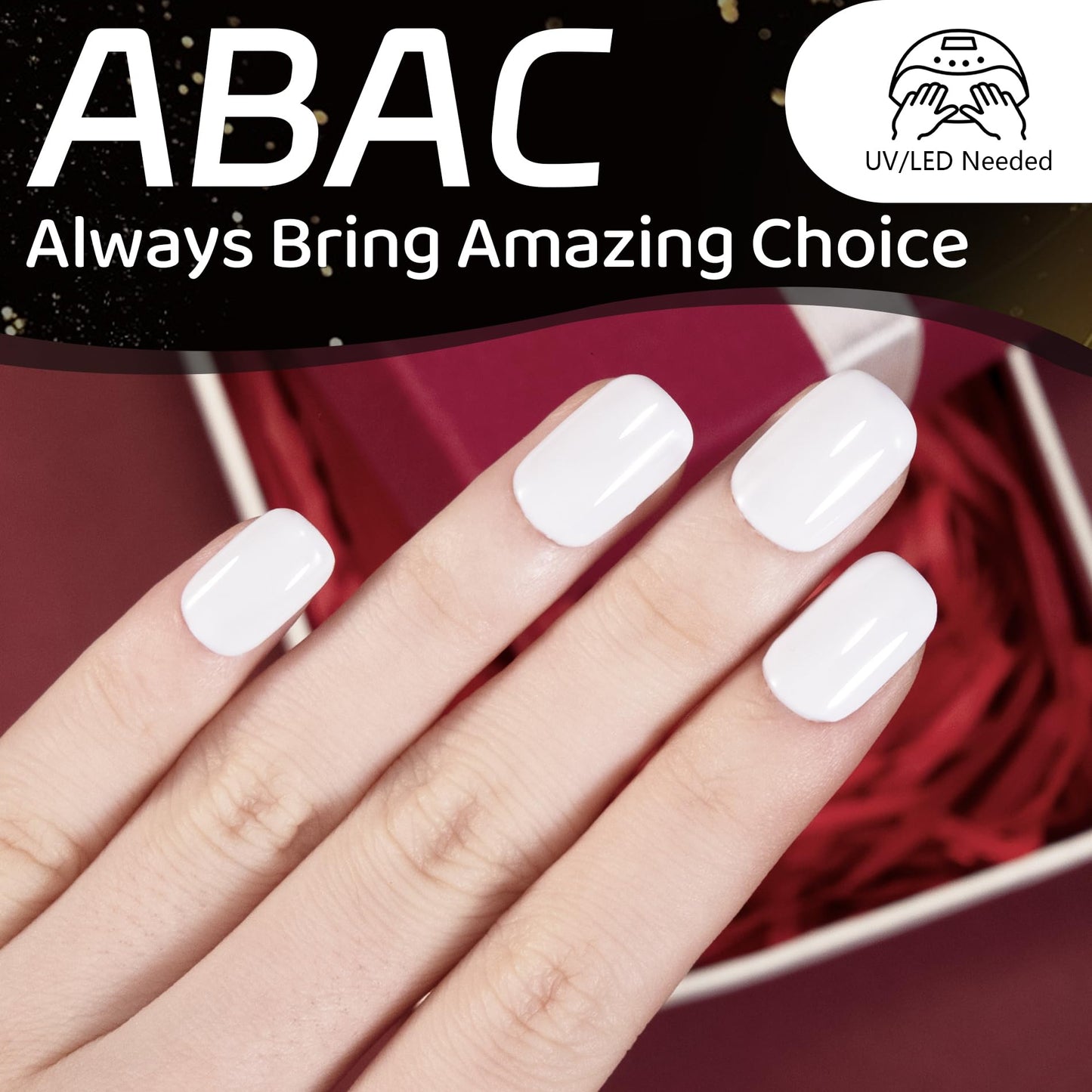 ABAC One-step Gel Nail Polish,1 Pcs 15ml Full-size White Gel Polish Color Soak Off LED Nail Gel Polish Set Nail Art Starter Manicure Salon DIY at Home