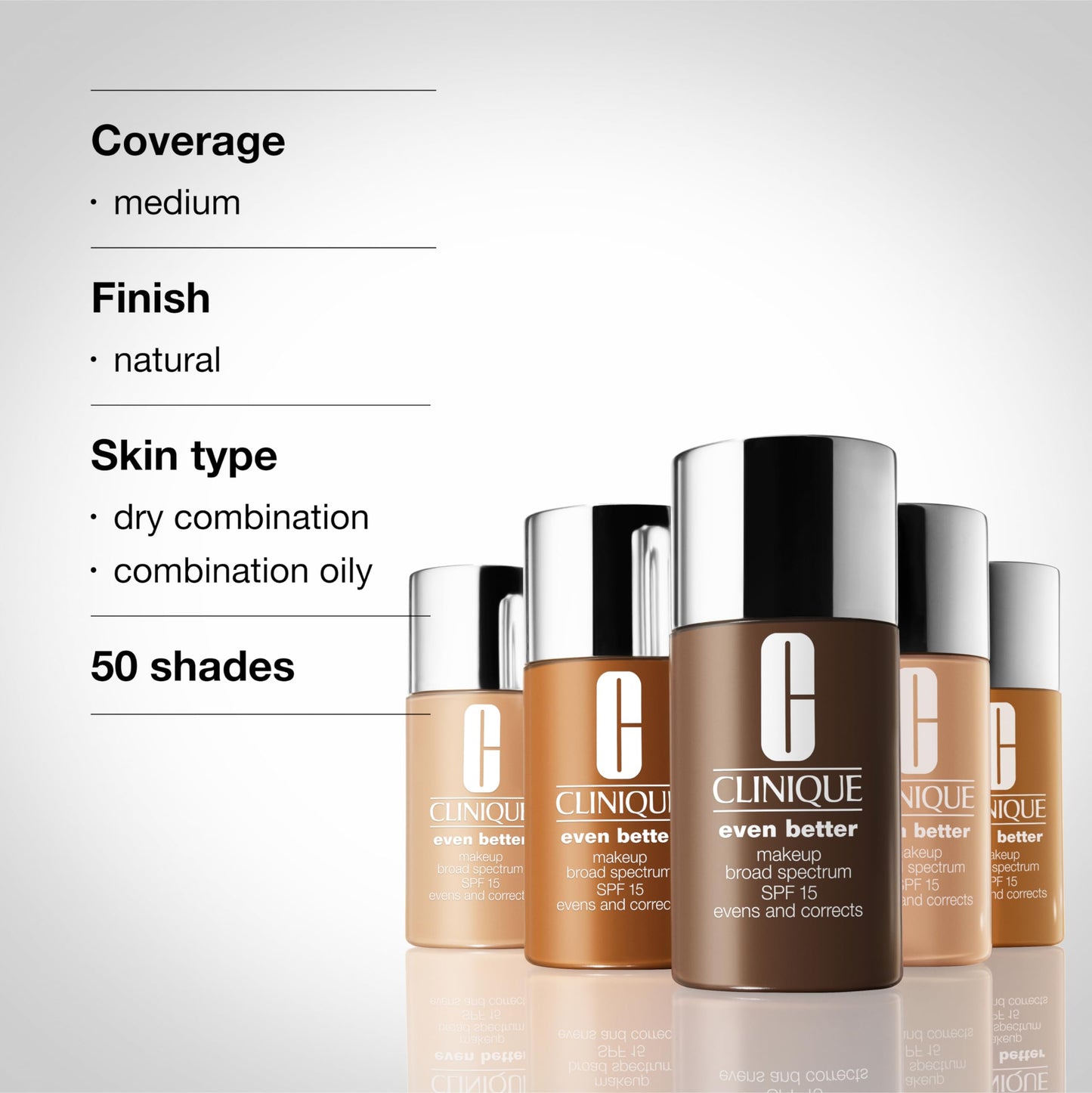 Clinique Even Better Makeup Medium Coverage Foundation Broad Spectrum SPF 15 | Evens Skin Tone + Reduces Dark Spots, Mocha