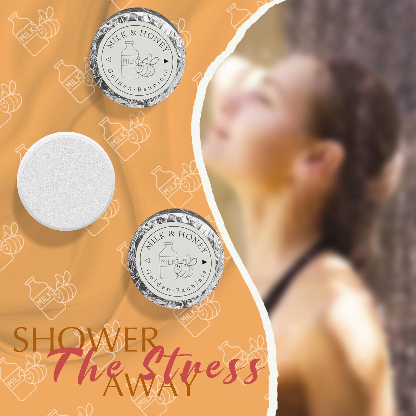 Golden Bauhinia Milk&Honey Aromatherapy Shower Steamers - 16 Pack: Valentines Day, Birthday Gifts, Perfect Stress Relief & Relaxation Gifts for Women and Men