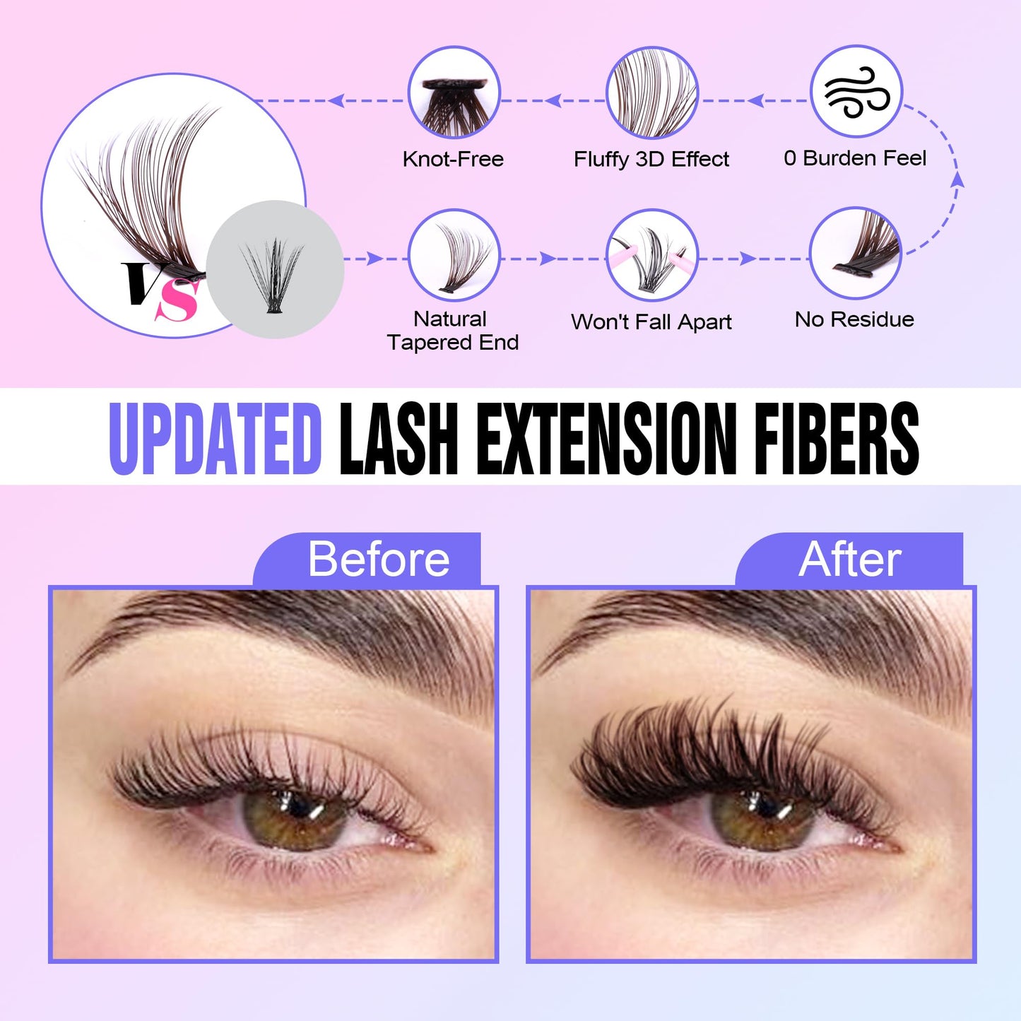 Pawotence Lash Extension Kit DIY 280pcs Brown Lash Clusters Eyelash Extension Kit 40D Curl 9-16mm Individual Lashes Kit with Lash Bond and Seal Lash Tweezers for Self Use (BROWN-40D-9-16MIX KIT)