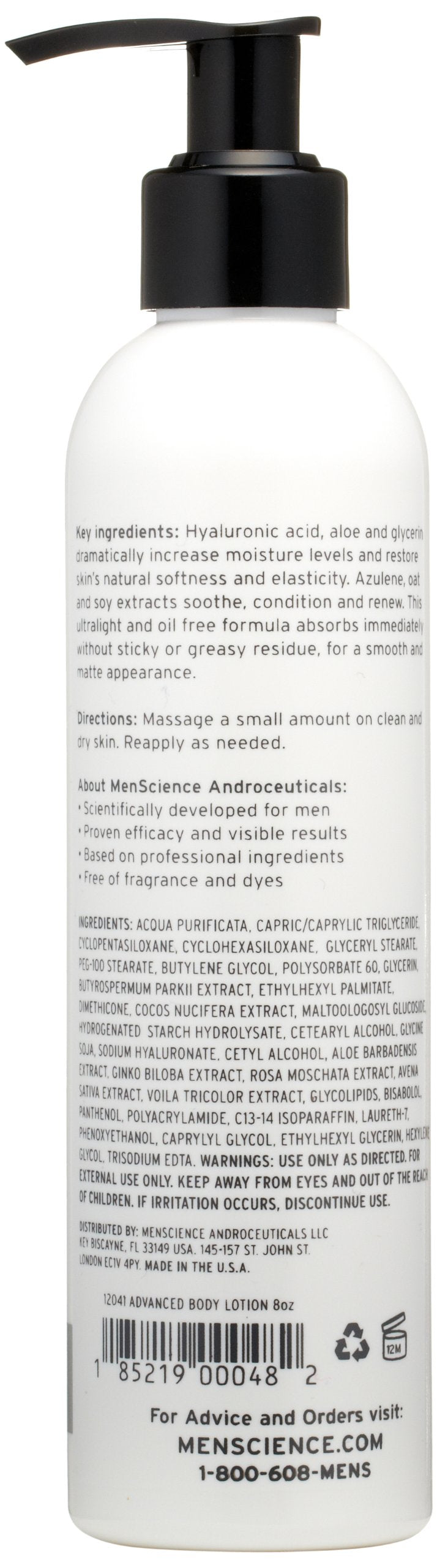 MenScience Androceuticals Advanced Body Lotion, 8 oz.