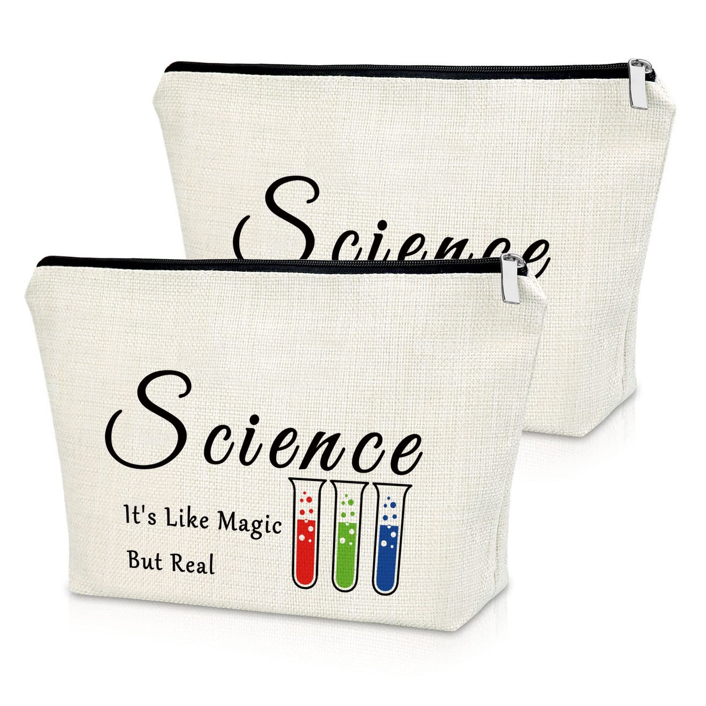 Science Teacher Gifts for Women 2PCS Makeup Bag Science Teacher Appreciation Gifts Graduation Gift for Scientist Lovers Chemistry Science Gift Cosmetic Bag Birthday Christmas Gifts for Women Friend