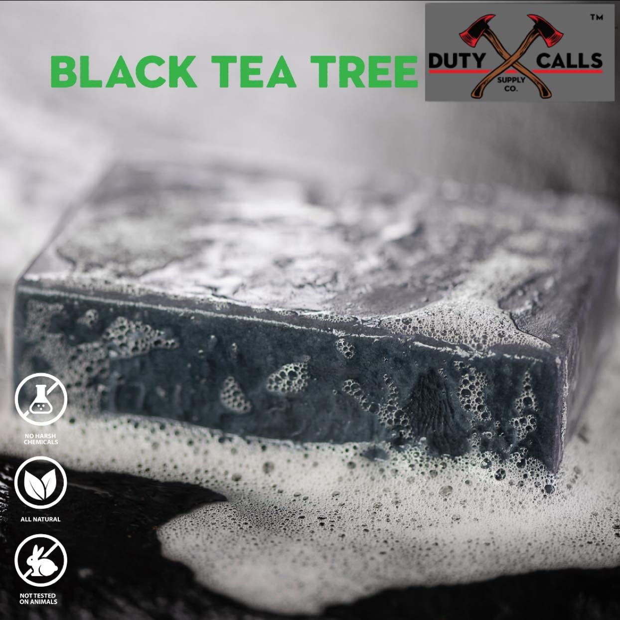 Duty Calls Supply Co. All Natural Firefighter Bar Soap, 3 Bar Variety Pack-Black Tea Tree, Blazing Citrus and Oatmeal Spice