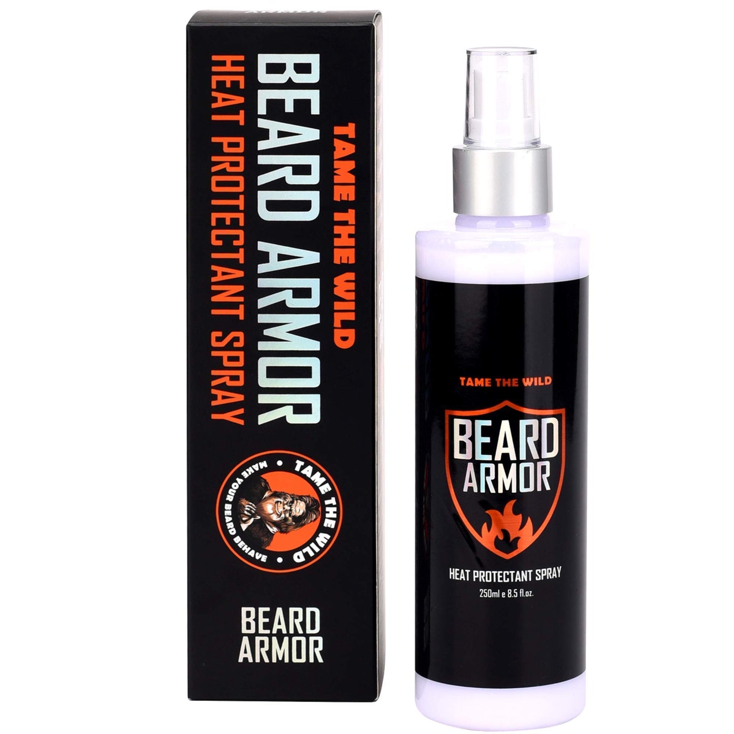 Tame's Elite Beard Straightener Brush and Tame's Beard Armor Heat Protector Spray - Bundle and Save