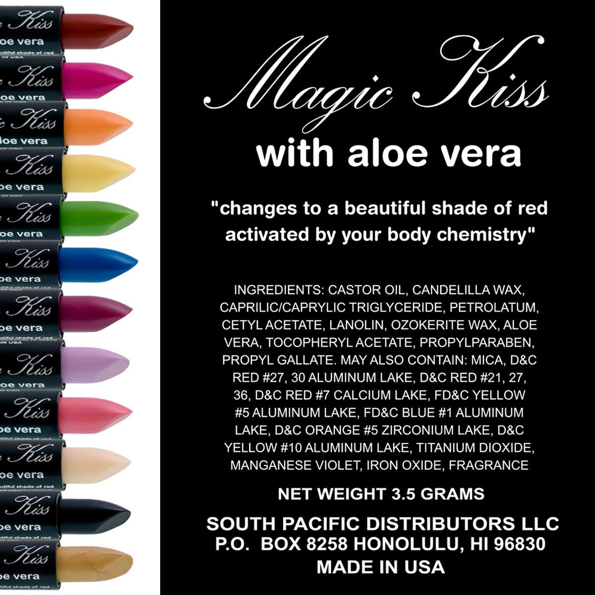 Magic Kiss Lipstick Set Aloe Vera Color Changing Orange MADE IN USA