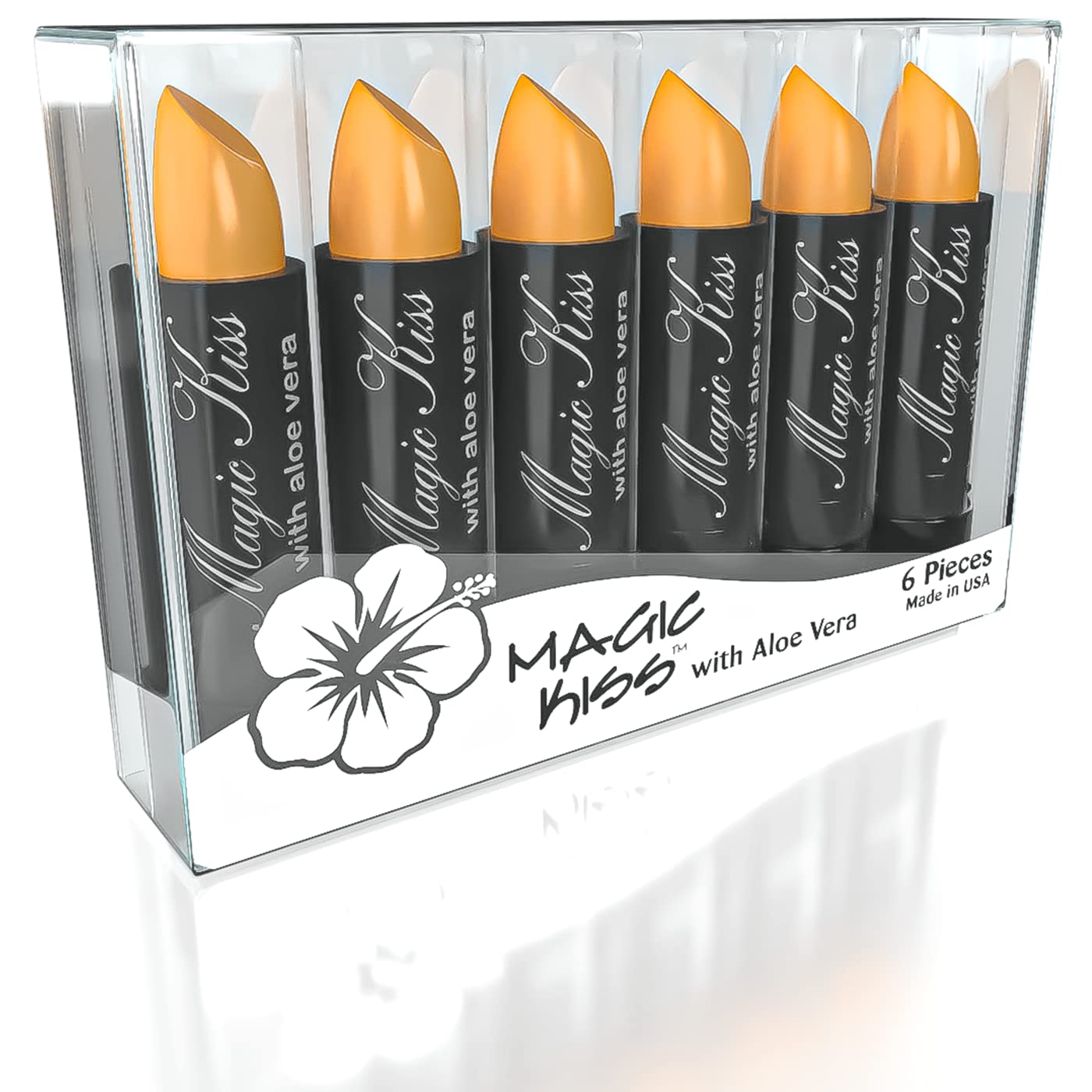 Magic Kiss Lipstick Set Aloe Vera Color Changing Orange MADE IN USA