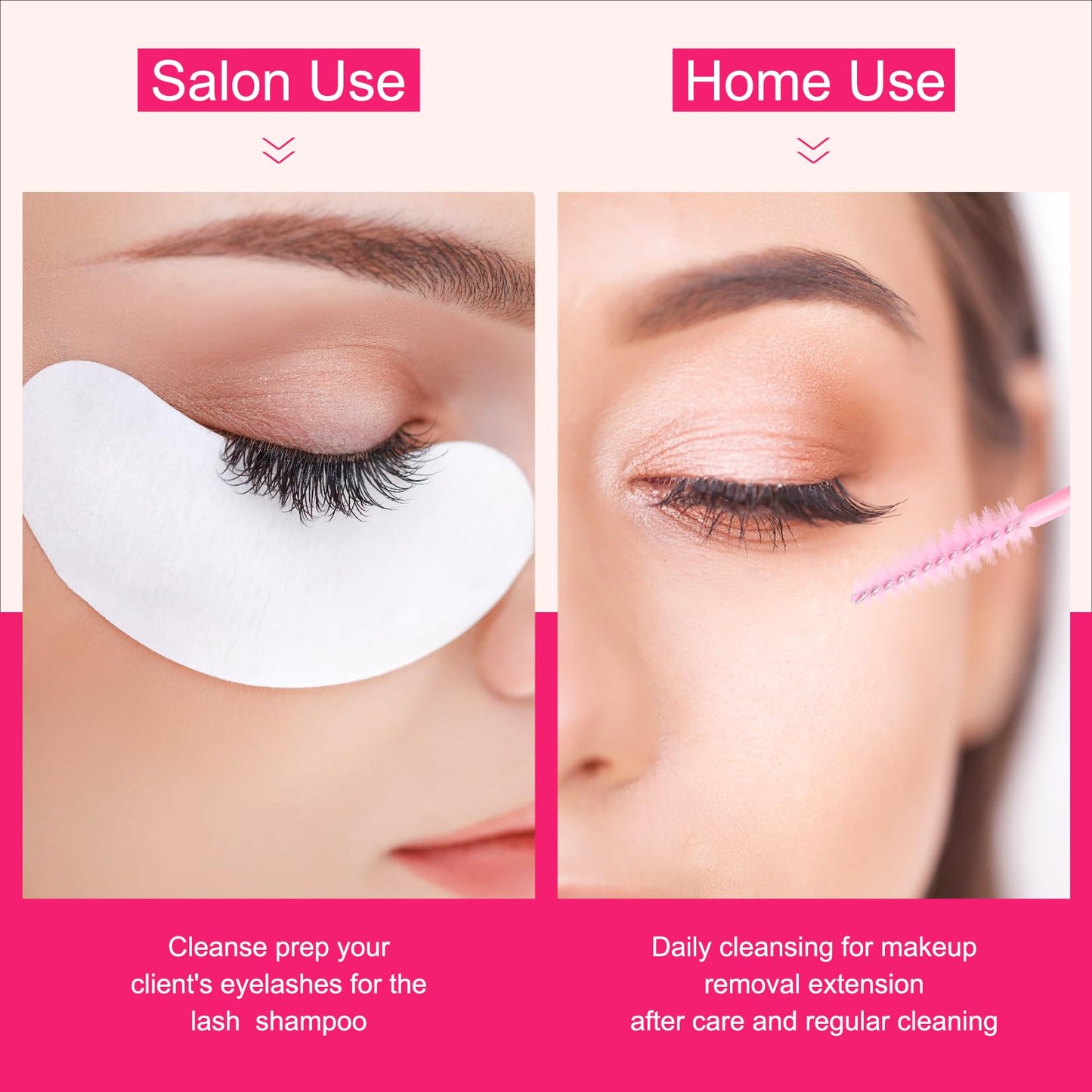 Buqikma Lash Shampoo 60ml*9 Eyelash Extension Cleanser Rich Foam Lash Cleaning Kit Lash Shampoo for Lash Extensions Bulk Lash Bath Eyelash Shampoo for Home Salon Use