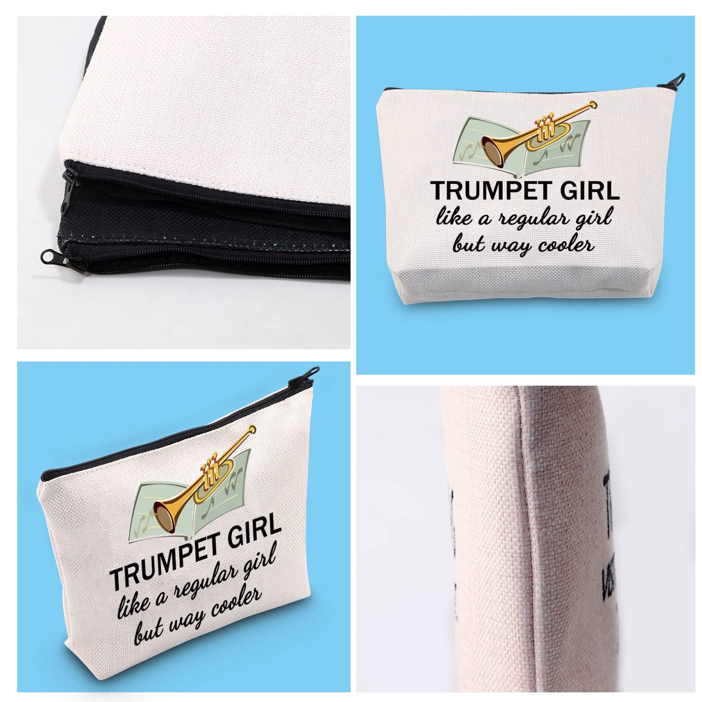 GJTIM Trumpeter Gift Trumpet Player Gift Brass Band Trumpeter Cosmetic Bag Zipper Pouch (Trumpet Bag)