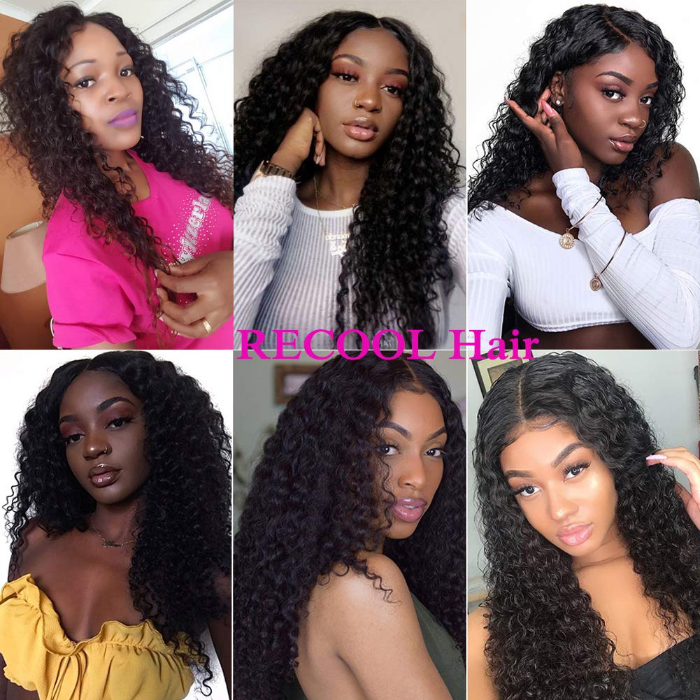 RECOOL 10A Brazilian Hair Deep Wave Bundles Human Hair Extensions One Piece Separately Bundle Single Bundle Natural Color(1 bundle 22 inch, deep wave)