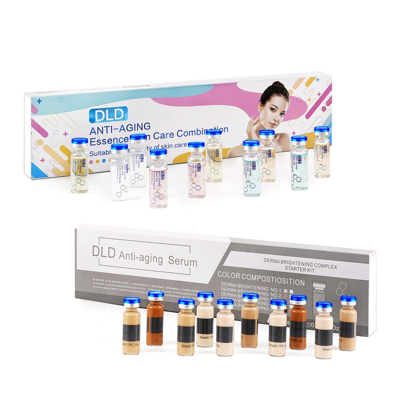 BB Glow Starter Kit BB Glow Foundation Treatment Kit and BB Glow Serum Hyaluronic Acid Ampoule Kits 20 Vials