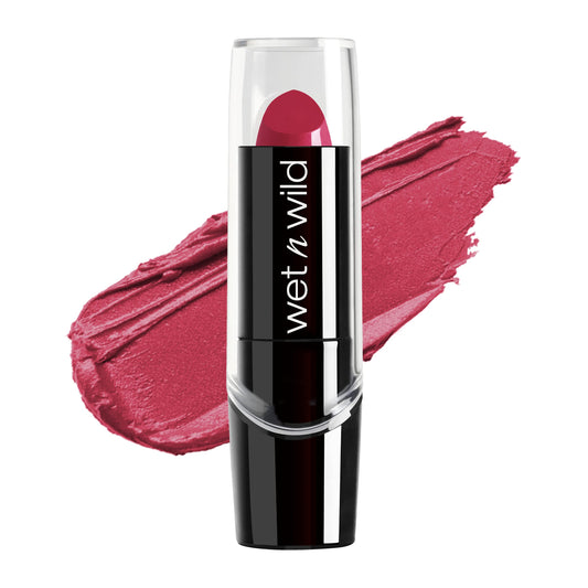 wet n wild Silk Finish Lipstick, Hydrating Rich Buildable Lip Color, Formulated with Vitamins A,E, & Macadamia for Ultimate Hydration, Cruelty-Free & Vegan - In The Near Fuchsia