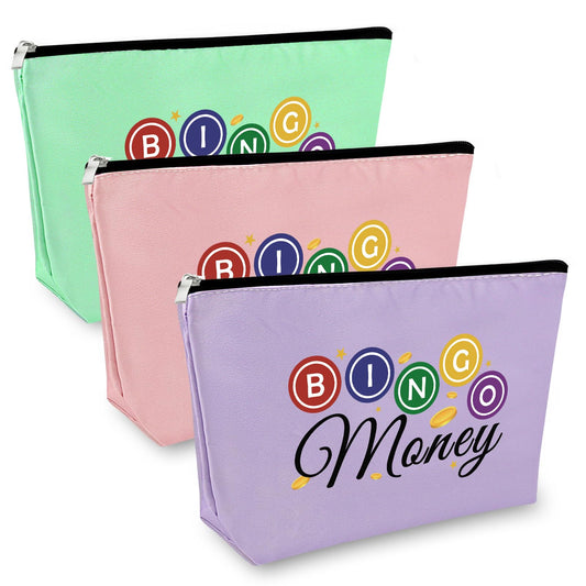 Bingo Game Lover Gift Makeup Bag Bingo Player Gift Gambling Gift for Women Casino Lovers Gift for Women Girl Bingo Game Gift Cosmetic Bag Christmas Retirement Birthday Gift 2PCS Cosmetic Travel Pouch