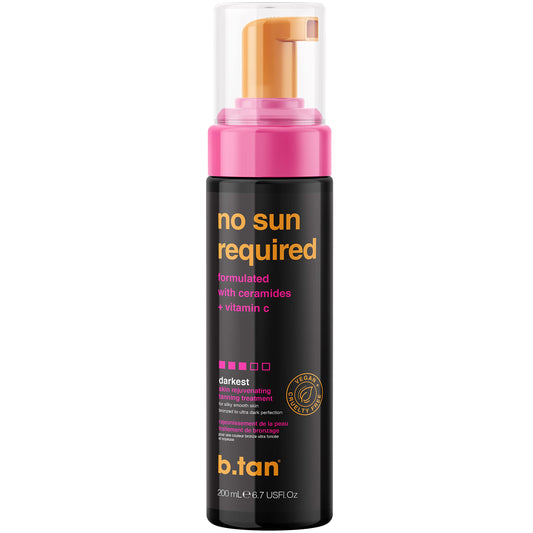 b.tan Dark Self Tanner Mousse | No Sun Required - Fast, 1 Hour Express, Darkest, Rejuvenating Sunless Tanning Treatment With Ceramides + Vitamin C, No Fake Tan Smell, Cruelty Free, 6.7 Fl Oz