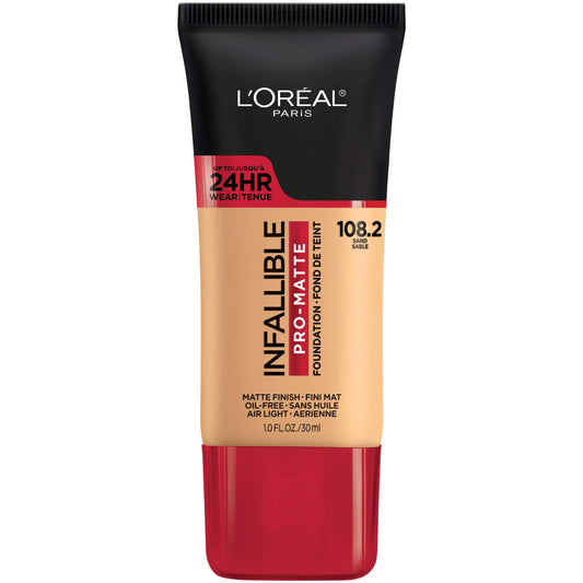 L'Oreal Paris Cosmetics Makeup Infallible Pro-Matte Liquid Longwear Foundation, Sand, 1 fl oz