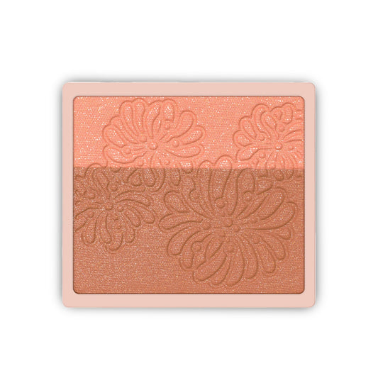 Paul & Joe Pressed Blush Palette Refill Only, Case Sold Separately, Oil-Absorbing Blush Powder, Bi-Color Face Blushes with Fitting Veil Powder, Light Orange and Brown, 09 Pain Perdu, 0.17 oz