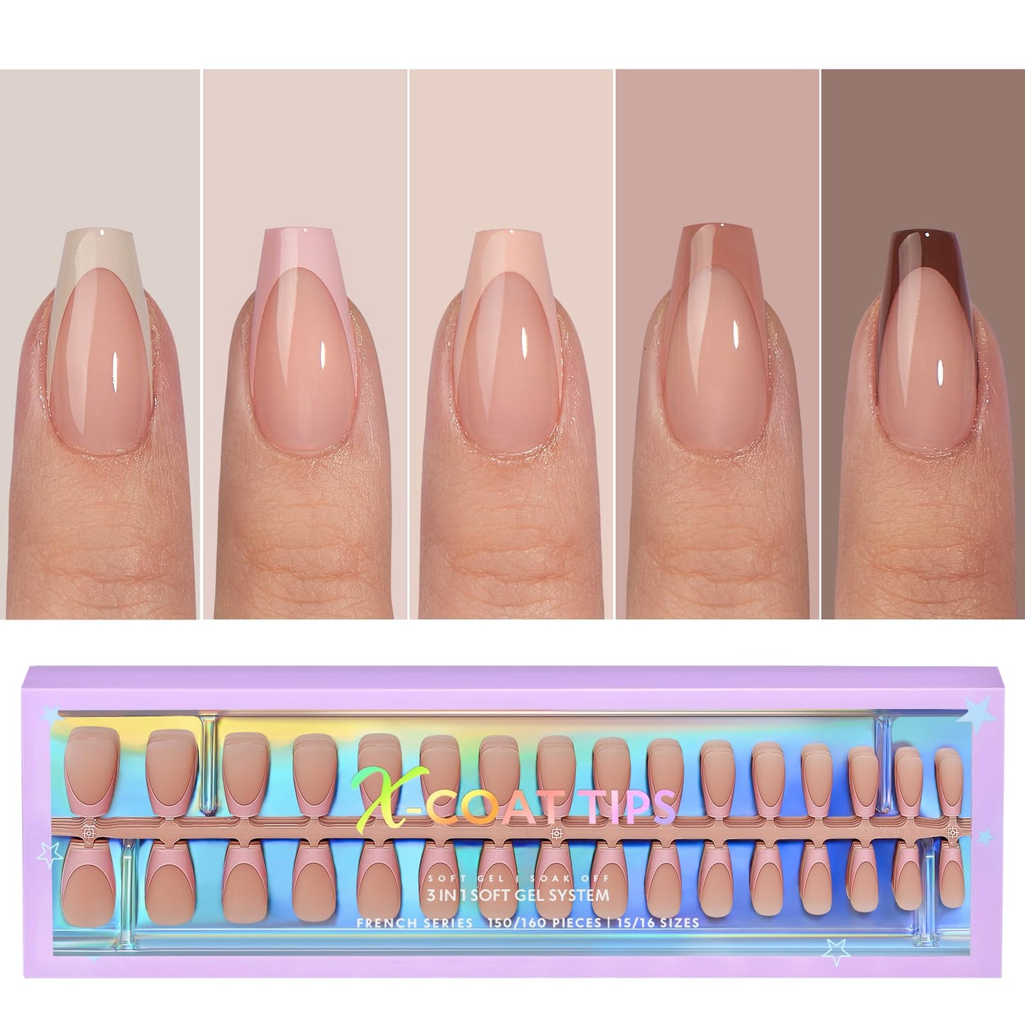 btartboxnails Coffin Nails with French Protection Duo Set